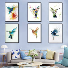BeautifulModern Bird Art Print Poster Abstract Watercolor Bird Canvas Painting Wall Living Room Wall Painting Picture Home Decor 2024 - buy cheap