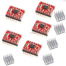 5Pcs A4988 StepStick Stepper Driver+Heatsink for Reprap Pololu 3D Printer Red   M08 dropship 2024 - buy cheap