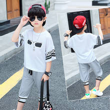 Loose Spring Autumn Children's Clothes Suit Boys T-Shirt+ Pants 2pcs/Set Kids Teenage Top School Beach Boy Clothing High Quality 2024 - buy cheap