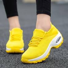 Spring and autumn new women's shoes breathable mesh yellow increased casual sports shoes 2024 - buy cheap