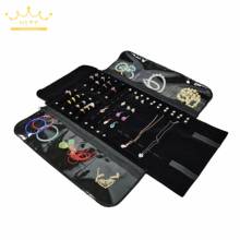 Fashion Black Velvet Jewelry Roll Bag with Zipper Bracelet Organizer Storage Pouch Portable Necklace Display Travel Bag 2024 - buy cheap