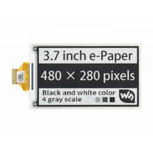 Waveshare 3.7inch e-Paper e-Ink Raw Display, 480*280, Black / White, 4 Grey Scales, SPI, Without PCB 2024 - buy cheap