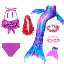 Christmas Children Swimsuit Bikini Flipper Mermaid Tails Shorts top for Swimming Mermaid tail monofin Girls Costumes Swimming 2024 - buy cheap