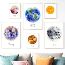 Abstract Moon Jupiter Sun Mars Earth Planet Canvas Painting Wall Art Creative Posters and Prints Aesthetic Pictures Room Decor 2024 - buy cheap