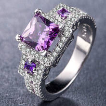 Visisap Mysterious Purple Zircon Gift Rings for Women's Anniversary Party Fashion Jewelry Icedout Lovers Ring Dropshipping B900 2024 - buy cheap