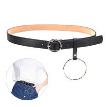 Hot Fashion Belts Gold Silver Round Buckle Leisure Jeans Belt PU Leather Black Strap Belt For Women Casual Soft ceinture femme 2024 - buy cheap