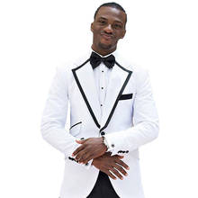 2020 New Arrival White Groom Tuxedos Notch Lapel Groomsmen Wedding Tuxedos  Men Prom Jacket Blazer Two Pieces Suit(Jacket+Pants) 2024 - buy cheap