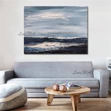 Modern Abstract Seaview Painting 100% Handpainted Oil Painting New Arrival Full Texture Hand-painted Wall Art For Room No Framed 2024 - buy cheap