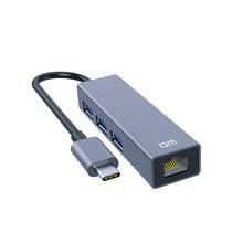 Adaptador USB C a Ethernet con HUB tipo C CHB002, 3 puertos, tarjeta de red RJ45, adaptador Lan para Macbook USB-C 2024 - compra barato