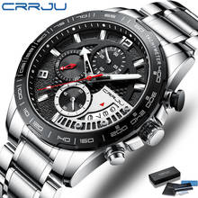 Men’s Watches CRRJU Top Luxury Brand Fashion Quartz Men Watch Waterproof Chronograph Business Wristwatch Relogio Masculino 2024 - buy cheap