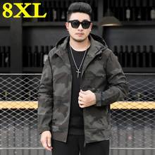 Chaqueta con capucha de camuflaje para hombre, chaqueta con capucha de alta calidad, talla grande 8XL 7XL 6XL 5XL 4XL, otoño y primavera 2024 - compra barato