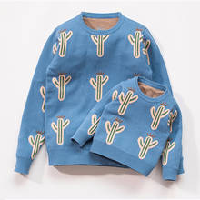 2021 New Kids Sweater for Mother Daughter Son Wool Knit Mommy and Me Sweaters Cactus Jacquard Pattern Family Matching Clothes 2024 - buy cheap