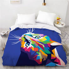 1Pcs 3D Printed Colorful Animal Cat Duvet Cover 220x240 King Size Printing NO Pillowcases And NO Sheets Home Textiles Comforter 2024 - buy cheap