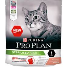 Сухой корм Purina Pro Plan для стерилизованных кошек и кастрированных котов (для поддержания органов чувств), с лососем, Пакет, 400 г 2024 - купить недорого