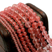 4 6 8 10mm rojo sandía cuentas redondas de piedra Natural 15 ''para collar/pulsera DIY mujeres joyería de moda hacer regalos 2024 - compra barato