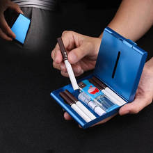 New Ultra-thin Folio Cigarette Holder 20 Sticks Creative Metal Double Sided Flip Open Pocket Portable Storage Case Men Gifts 2024 - buy cheap