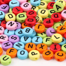 5*10mm Mixed Letter Acrylic Beads Round Flat Alphabet Color Cube Loose Spacer For Jewelry Making Handmade Diy Bracelet Necklace 2024 - compre barato