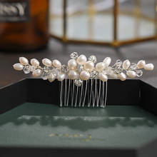 SLBRIDAL-peine para el pelo hecho a mano con diamantes de imitación de cristal, perlas de agua dulce, accesorios de joyería para el cabello, para damas de honor y mujeres 2024 - compra barato
