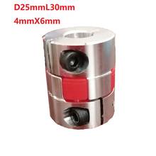 1pcs 4x6 D25L30 Aluminium Shaft Plum blossom Coupling Motor Connector Flexible shaft 2024 - buy cheap