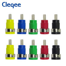 Cleqee P3007 10pcs Insulated 4mm Nickel Plated Binding Post Connector Safe Banana Female Jack Panel Mount Socket Plug 5 Colors 2024 - buy cheap