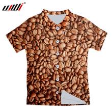 UJWI-camisas cortas con estampado 3d de granos de café para hombre y mujer, ropa de calle informal hawaiana, Hip Hop, Harajuku, manga corta 2024 - compra barato