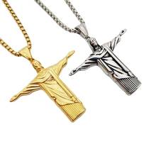 necklace pendant Gold color Jesus statue charm necklace stainless steel top quality Christian necklace pendant CAGF0315 2024 - buy cheap