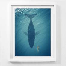 Canvas Wall Art Huge Whale Printed Pictures Small Boat Poster Ocean Paintings Minimalist Home Decor Modular Living Room Frame 2024 - buy cheap