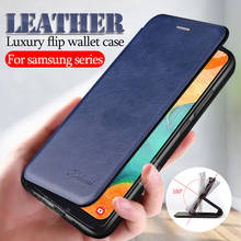 Leather Flip Case For Samsung Galaxy A10 A20 A30 A40 A50 A70 S8 S9 S10 Note 10 Plus S20 FE S21 Ultra A51 A71 Wallet Cover Fundas 2024 - купить недорого