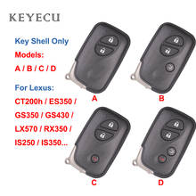 Чехол Keyecu для автомобильного ключа с дистанционным управлением, накладка на 2/3/4 кнопки для Lexus CT200h ES350 GS350 GS430 LX570 RX350 IS250 IS350 2024 - купить недорого