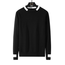MANTLCONX-suéter de cuello redondo para hombre, jersey de retales, camisa de manga larga, moda de otoño e invierno, novedad de 2021 2024 - compra barato