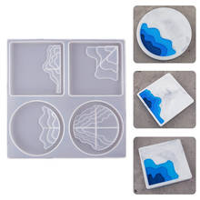 Tray Mold Irregular Coaster Ocean Terraces Landscape Silicone Mould Diy Crystal Epoxy Resin Mold Handle Tray Square Round Molds 2024 - buy cheap