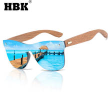 HBK New Mirror Bamboo Sunglasses Men Women Polarized Wood Sun Glasses One Piece Brand Design High Quality Driving Goggles UV400 2024 - buy cheap