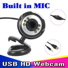 Mini Camera USB 2.0 Digital HD 30.0 Mega Webcam Pixels 6 LED Web Cam With Mic Microphone For Skype For MSN PC 2024 - buy cheap