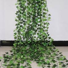 2.4M Artificial Ivy Leaf Garland Plants Vine Fake Foliage Flowers Creeper Green Ivy Wreath for Home Wedding Party Decor 2024 - buy cheap