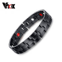 Vnox Men's Black Bracelet Bangle Magnetic Health Chain Men Charm Jewelry Stainless Steel free box 2024 - buy cheap