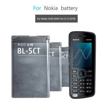 Batería de teléfono de repuesto de 1050mAh, BL-5CT, BL5CT, para Nokia 3720, 5220, 5220XM, 6730, 6330, 6303i, C5-02, BL, 5CT 2024 - compra barato