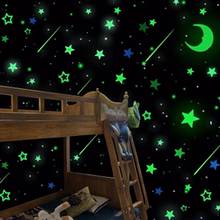 20 шт. 3D пузырьки светящиеся звезды луна точки наклейки на стену для детской комнаты спальни украшение для дома в фотографиях наклейки DIY s 2024 - купить недорого
