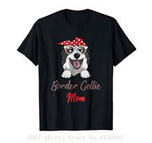Camiseta feminina com borda collie mom, camiseta engraçada, presente para o dia das mães, verão 2018 2024 - compre barato