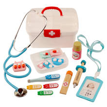 16Pcs Pretend Play Doctor Toys Kids Wooden Medical Kit Simulation Medicine Chest Set for Kids Interest Development Kits 2024 - buy cheap