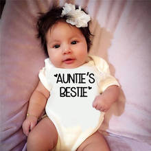 Auntie's Bestie Summer Fashion Infant RomperFunny Clothes for Newborn Boys Girls Toddler Short Sleeve Jumpsuit Outfits 2024 - buy cheap