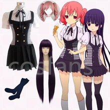 Vestido de fantasia para cosplay de animeinu x boku ss, riakiin, roromiya, karata, inu x, boku, conjunto completo de uniforme escolar 2024 - compre barato