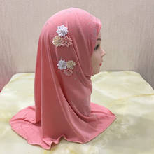 Sombrero de oración para Niña musulmana, Hijab de Amira, flores, bufanda instantánea, cubierta para el cuello, listo para usar 2024 - compra barato