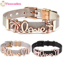 BRACE CODE gran oferta pulsera de malla de acero inoxidable con encantos de bloqueo LOVE DIY finas pulseras para mujer hombre y Niña 2024 - compra barato