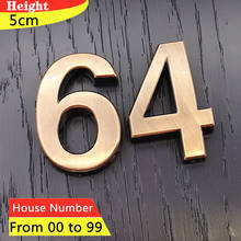 House Number Sticker 5CM Door Plate Sign Bronze #00-99 Hotel Adhesive Plating Digital Metal Building Address Floor Numbers Label 2024 - buy cheap