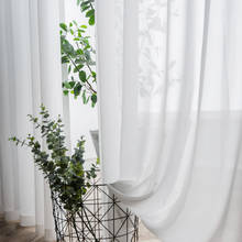 White Tulle Solid Color Curtains for Living Room Super Soft Decoration Modern Chiffon Sheer Voile Kitchen Curtain 2024 - buy cheap