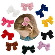 5pcs Children's Bowknot Hairpin Girls Velvet Solid Knot Hairpin Baby Mini Clip Handmade Hair Accessories Headdress 2024 - buy cheap