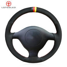 LQTENLEO Black Suede Car Steering Wheel Cover for Volkswagen VW Golf 4 (IV) Passat (B5) Variant 1997-2004 Polo 1999-2001 Sharan 2024 - buy cheap