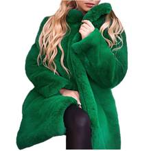 Women Autumn Winter Faux Fox Fur Mink Coat Overcoat Long Loose Wool Soft Rabbit Faux Fur Coat Fulrry Furs Coat Jacket 2024 - buy cheap