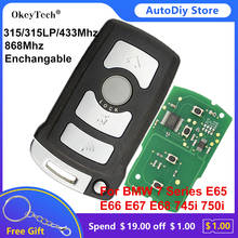 Okeytech-mando a distancia para coche, 4 botones, 315 // 315LP/433/868Mhz, ID46 CAS1, para BMW serie 7, E65, E66, E67, E68, 745i, 750i 2024 - compra barato