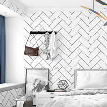 Papel de parede de estilo nórdico 3d, branco, geométrico, minimalista, moderno, para sala de estar, quarto, plano de fundo de tv 2024 - compre barato